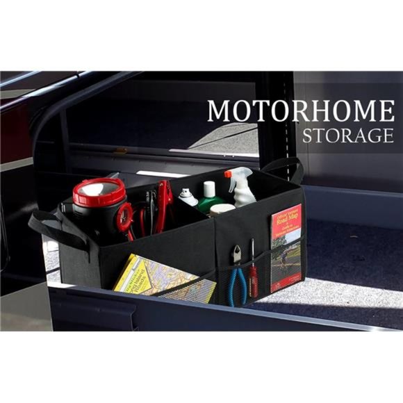 Handy Laundry Fold Away Car Trunk Organizer, Black, 22" x 10" x 11", Non-slip - Picture 5 of 7